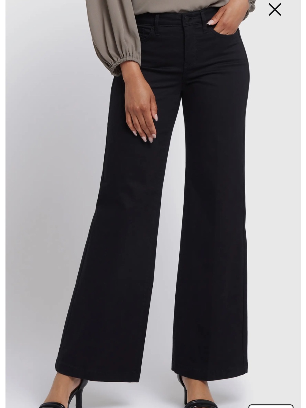 NYDJ Black Teresa Wide Leg Pants